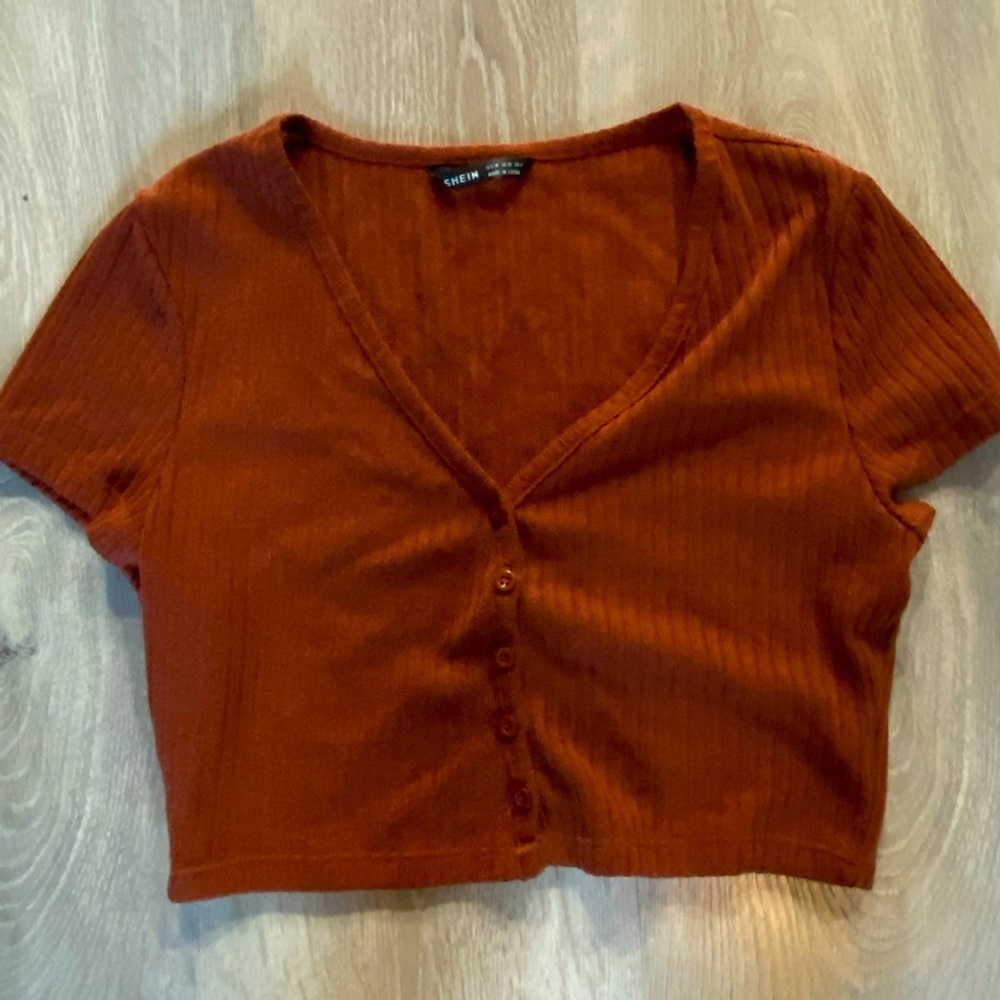 Rustic orange crop top